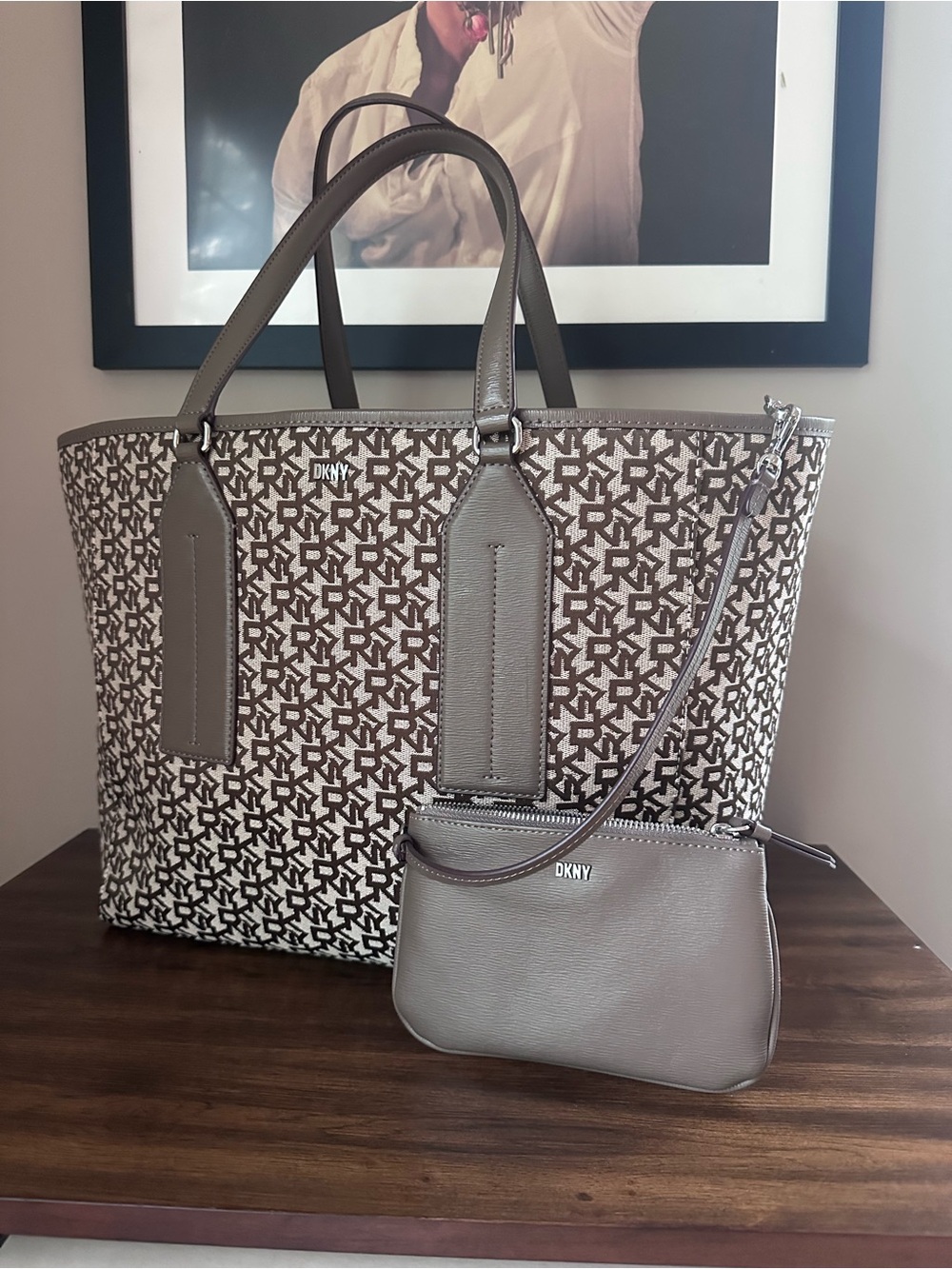 DKNY Grayson Monogram Tote & Pouch